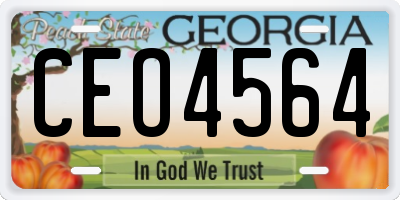 GA license plate CEO4564