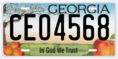 GA license plate CEO4568
