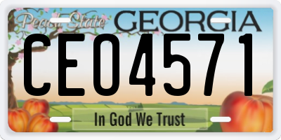 GA license plate CEO4571