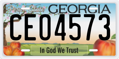 GA license plate CEO4573