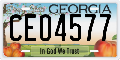 GA license plate CEO4577