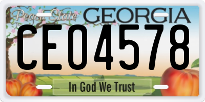 GA license plate CEO4578