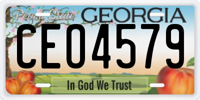 GA license plate CEO4579