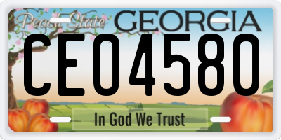 GA license plate CEO4580