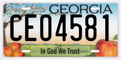 GA license plate CEO4581