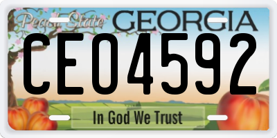 GA license plate CEO4592