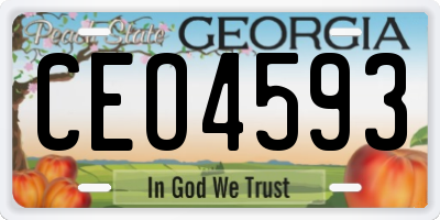 GA license plate CEO4593