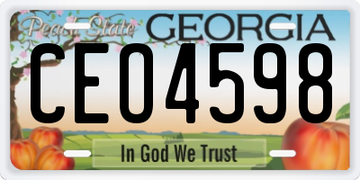 GA license plate CEO4598