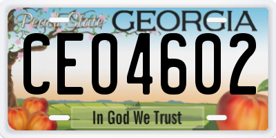 GA license plate CEO4602