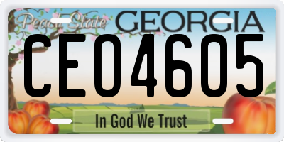 GA license plate CEO4605