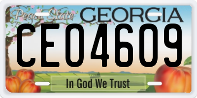 GA license plate CEO4609