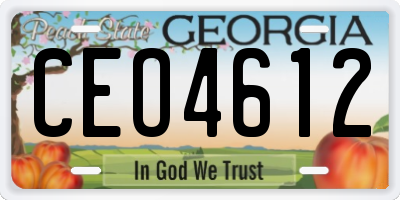 GA license plate CEO4612