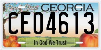 GA license plate CEO4613