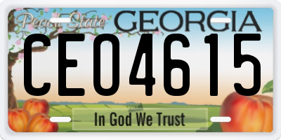 GA license plate CEO4615