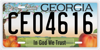 GA license plate CEO4616
