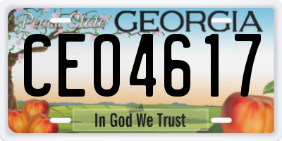 GA license plate CEO4617