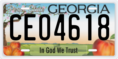 GA license plate CEO4618
