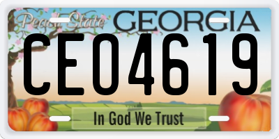 GA license plate CEO4619