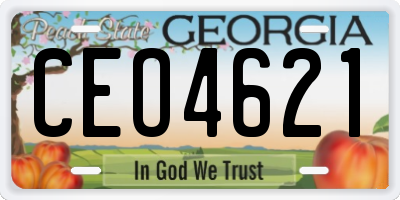 GA license plate CEO4621