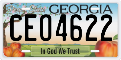 GA license plate CEO4622