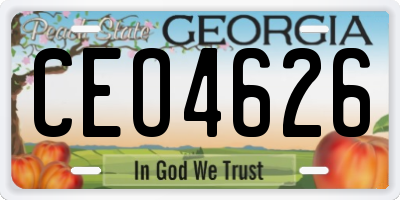 GA license plate CEO4626