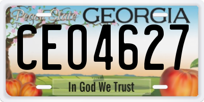 GA license plate CEO4627