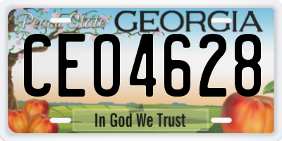 GA license plate CEO4628