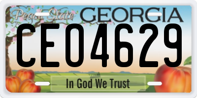 GA license plate CEO4629