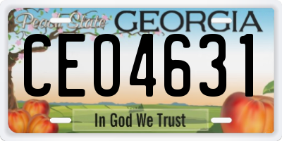 GA license plate CEO4631