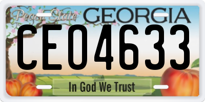 GA license plate CEO4633