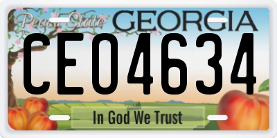 GA license plate CEO4634