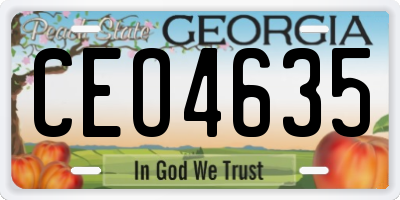 GA license plate CEO4635