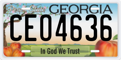GA license plate CEO4636