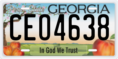 GA license plate CEO4638