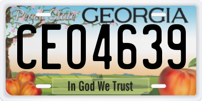 GA license plate CEO4639