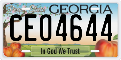 GA license plate CEO4644