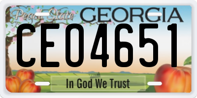 GA license plate CEO4651