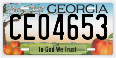 GA license plate CEO4653