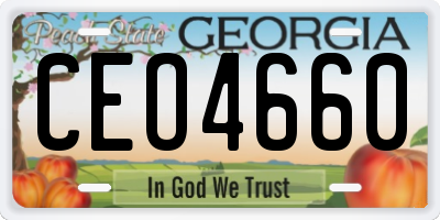 GA license plate CEO4660