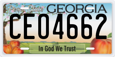 GA license plate CEO4662