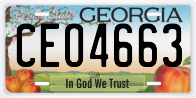 GA license plate CEO4663