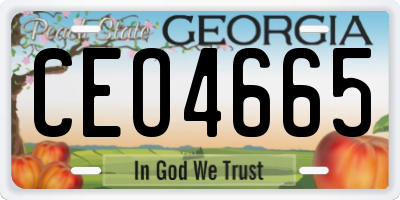 GA license plate CEO4665