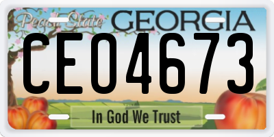 GA license plate CEO4673