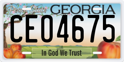 GA license plate CEO4675