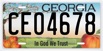 GA license plate CEO4678