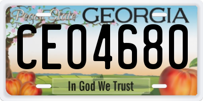 GA license plate CEO4680