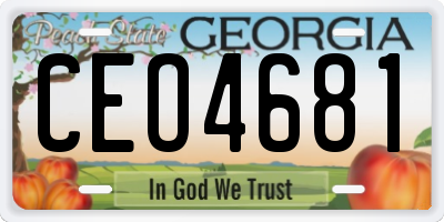 GA license plate CEO4681