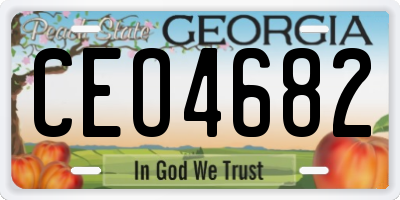 GA license plate CEO4682