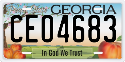 GA license plate CEO4683