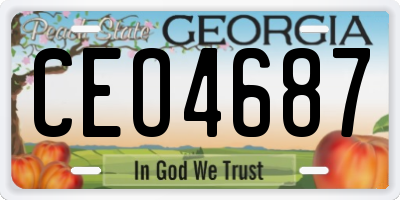 GA license plate CEO4687